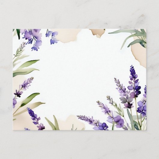 Serene Blooms Watercolor Lavender Postkarte (Vorderseite)
