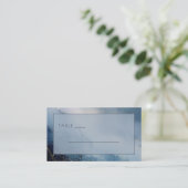 Serene Blue Abstract Cosmic Platzkarte (Stehend Vorderseite)