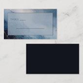 Serene Blue Abstract Cosmic Platzkarte (Vorne/Hinten)