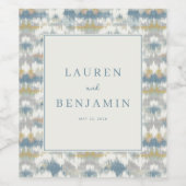 Serene Blue Abstract Watercolor Weinetikett (Einzelnes Label)