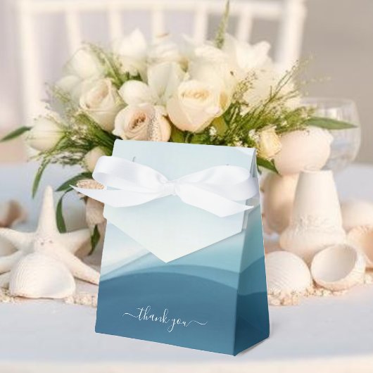 Serene Blue Abstract Wedding Favor Boxes Geschenkschachtel
