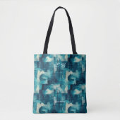 Serene Blue Abstrakt Personalisiert Tote Bag Tasche (Vorderseite)