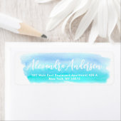 Serene Blue Aquamarin Watercolor Rücksendeadresse (Insitu)