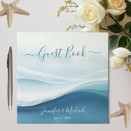 Serene Blue Beach Abstract Wedding Gästebuch