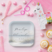 Serene Blue Beach Scene Pappteller (Party)