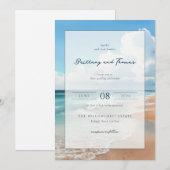 Serene Blue Beach Waves Einladung (Vorne/Hinten)