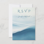 Serene Blue Beach Wedding Meal options RSVP Karte (Vorderseite)