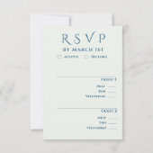 Serene Blue Beach Wedding Meal options RSVP Karte (Rückseite)