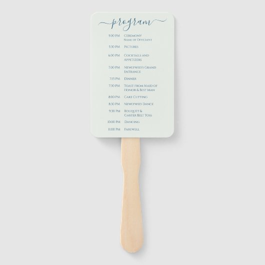 Serene Blue Beach Wedding Program Fächer (Rückseite)