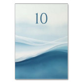 Serene Blue Beach Wedding Table Numbers Tischnummer (Rückseite)