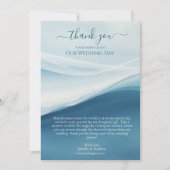 Serene Blue Beach Wedding Thank you Einladung (Vorderseite)