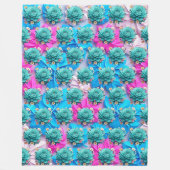 "Serene Blue Blooms" Fleecedecke (Vorderseite)