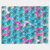 "Serene Blue Blooms" Fleecedecke (Vorderseite (Horizontal))
