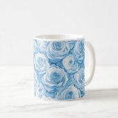 Serene Blue Blooms Kaffeetasse (VorderseiteRechts)