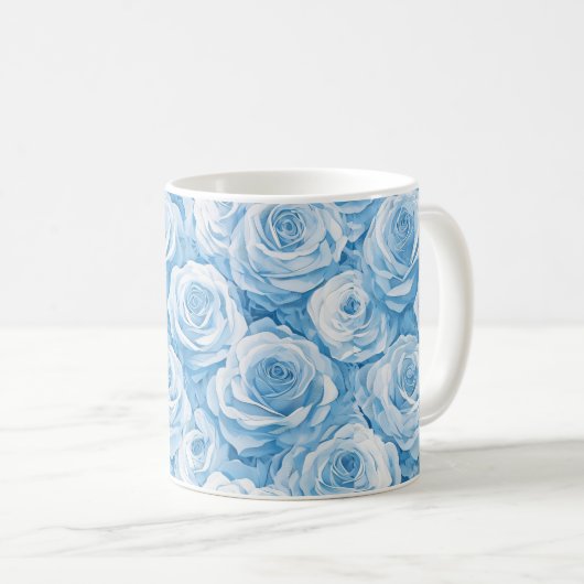 Serene Blue Blooms Kaffeetasse (VorderseiteRechts)