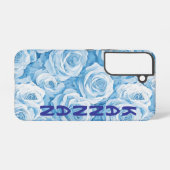 Serene Blue Blooms Samsung Galaxy Hülle (Rückseite (Horizontal))