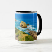Serene Blue Coastal Nugget Point Landscape Foto Tasse (VorderseiteRechts)
