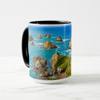 Serene Blue Coastal Nugget Point Landscape Foto Tasse