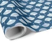 Serene Blue Fans: Japanisch Inspiriert Geschenkwra Geschenkpapier (Rolleneckpunkt)