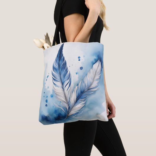 Serene Blue Feather Tasche (Von Nahem)