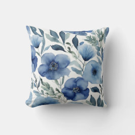 Serene Blue Floral Kissen