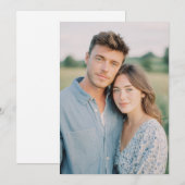 Serene Blue Floral Photo Einladung (Vorne/Hinten)