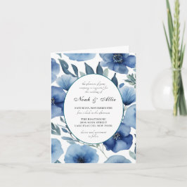 Serene Blue Floral Wedding Einladungen