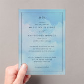 Serene Blue Gradient Wedding Invitation Acryleinladungen (Insitu (Handheld))