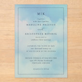 Serene Blue Gradient Wedding Invitation Acryleinladungen (Vorderseite)