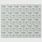 Serene Blue Gray Cloud Waves Geschenkpapier (Flach)