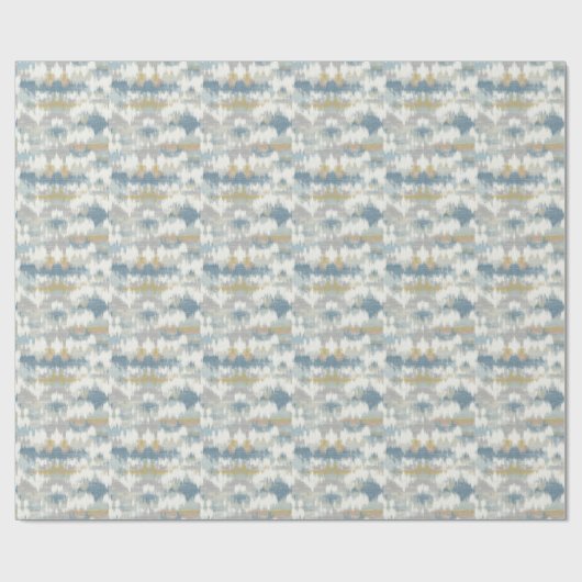 Serene Blue Gray Cloud Waves Geschenkpapier (Flach)