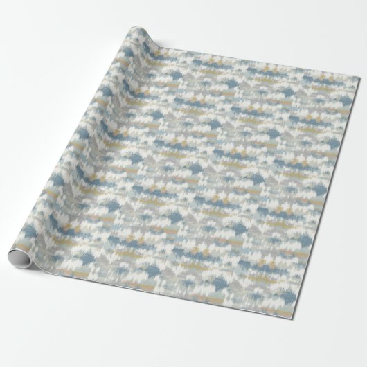 Serene Blue Gray Cloud Waves Geschenkpapier (Ungerollt)