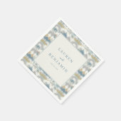 Serene Blue Gray Geometric Peaks Serviette (Ecke)