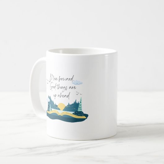 Serene Blue Inspirational Book Kaffeetasse (Vorderseite Links)