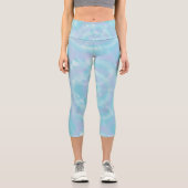Serene Blue Krawatte-Dye Capri Leggings (Vorderseite)