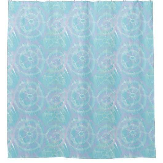 Serene Blue Krawatte-Dye Duschvorhang (Vorderseite)