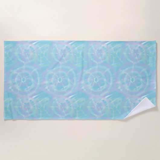Serene Blue Krawatte-Dye Strandtuch (Vorderseite)