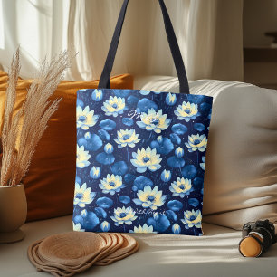 Serene Blue Lotus Floral Wellness-Tasche Tasche
