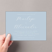 Serene Blue Minimalist Wedding Invitation Acryleinladungen (Insitu (Handheld))