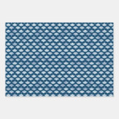 Serene Blue Motifs: Ventilatoren, Waves & geometri Geschenkpapier Set (Vorderseite 2)