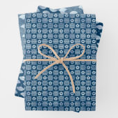 Serene Blue Motifs: Ventilatoren, Waves & geometri Geschenkpapier Set (Beispiel)