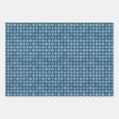 Serene Blue Motifs: Ventilatoren, Waves & geometri Geschenkpapier Set (Vorderseite)