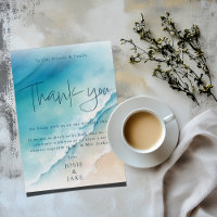 Serene Blue Ocean Beach Hochzeit Vielen Dank Karte