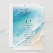 Serene Blue Ocean Beach Table Seekarten Einladung (Rückseite)