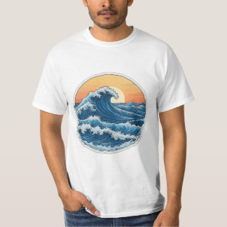 Serene Blue Ocean Waves Küstenart T-Shirt