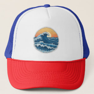 Serene Blue Ocean Waves Küstenart Truckerkappe