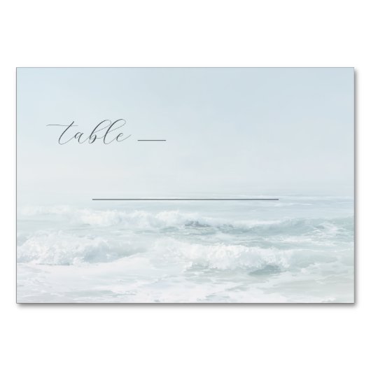 Serene Blue Ocean Waves Tischnummer (Vorderseite)