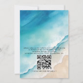 Serene Blue Ozean Strand Budget QR-Code Hochzeit Einladung (Rückseite)