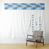 Serene Blue Pine Trees Wandteppich (Beispiel (Horizontal))