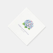 Serene Blue Pink Watercolor Hydrangea Serviette (Ecke)